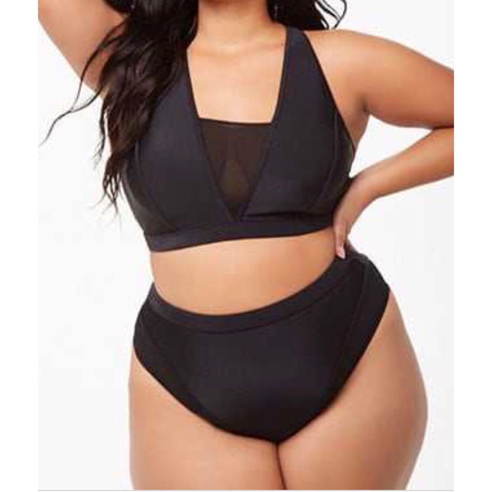 💥3for$25 🆕 Plus Size Mesh Trim Swim Bottom